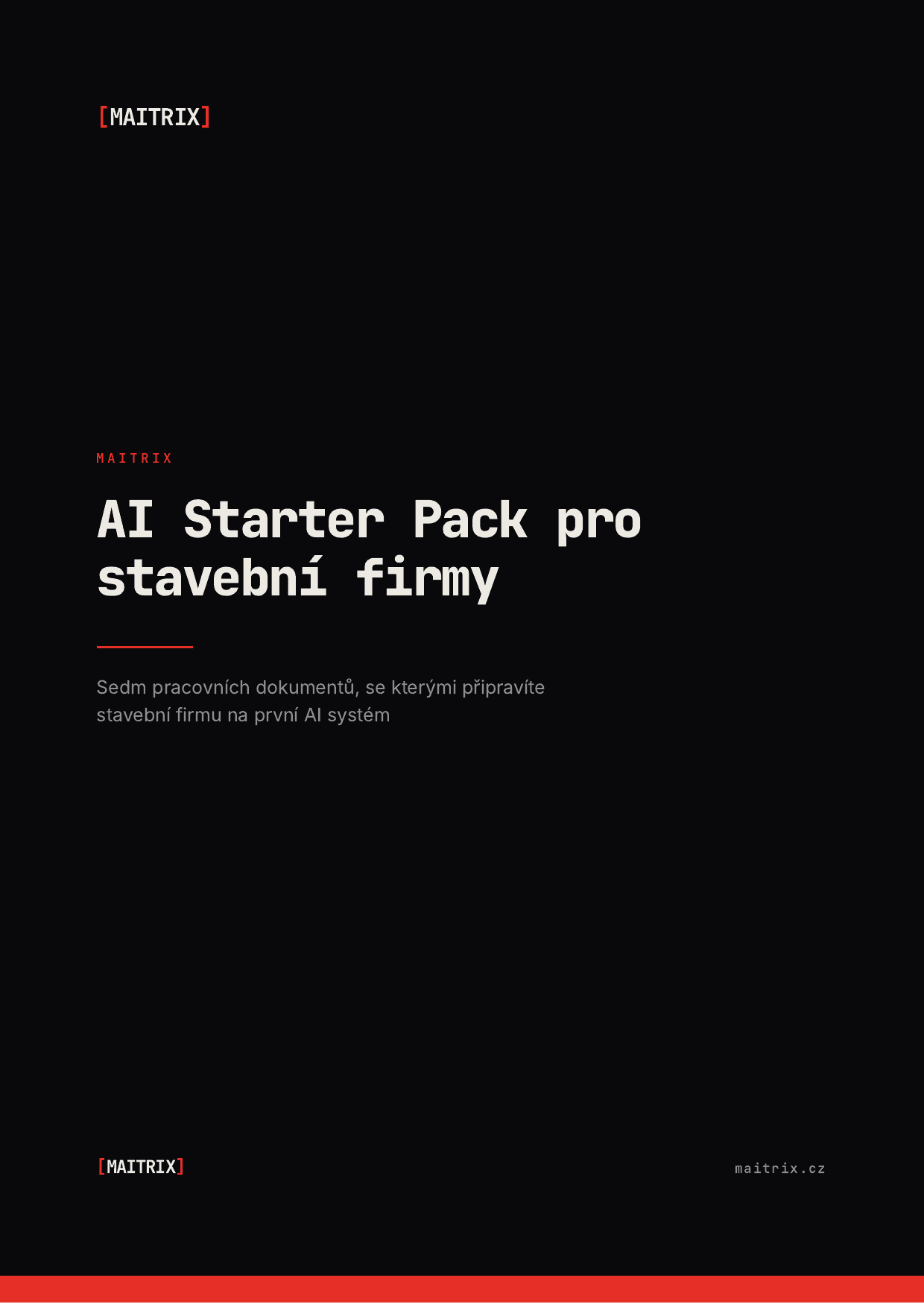 Obálka PDF AI Starter Pack pro stavební firmy